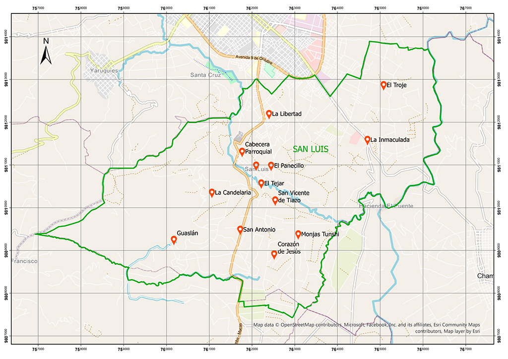 Mapa de la parroquia San Luis Image